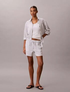 Shorts aus Leinen und Baumwolle