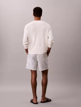 Shorts aus Leinenmischung mit Streifen