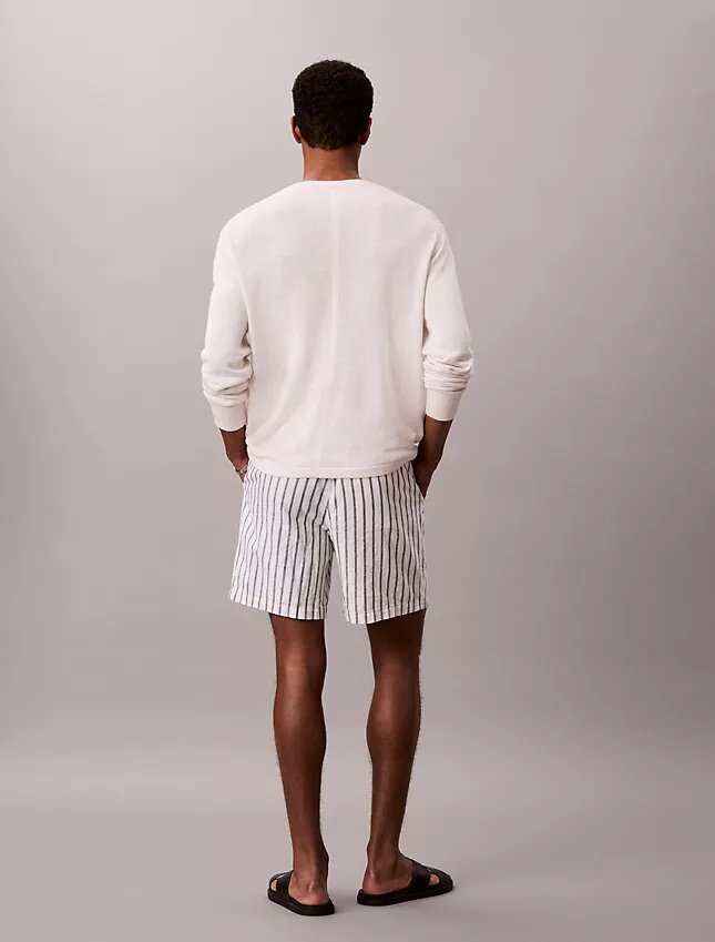 Shorts aus Leinenmischung mit Streifen Shorts aus Leinenmischung mit Streifen