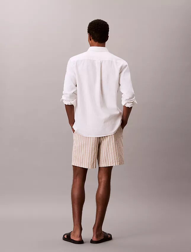 Shorts aus Leinenmischung mit Streifen Shorts aus Leinenmischung mit Streifen
