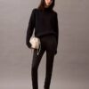 Skinny-Fit-Hose aus Ponte mit Fischgrätenmuster