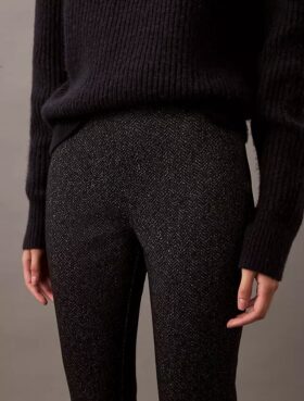 Skinny-Fit-Hose aus Ponte mit Fischgrätenmuster