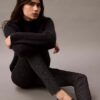 Skinny-Fit-Hose aus Ponte mit Fischgrätenmuster
