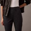 Skinny-Fit-Hose aus Ponte mit Fischgrätenmuster