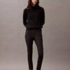 Skinny-Fit-Hose aus Ponte mit Fischgrätenmuster