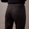 Skinny-Fit-Hose aus Ponte mit Fischgrätenmuster