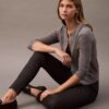 Skinny-Hose aus Ponte mit Hahnentrittmuster
