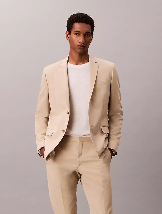 Slim-Fit-Blazer aus Leinenmischung Slim-Fit-Blazer aus Leinenmischung