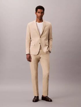 Slim-Fit-Blazer aus Leinenmischung