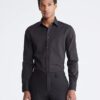 Slim-Fit-Hemd aus Baumwolle mit Fischgrätenmuster Slim-Fit-Hemd aus Baumwolle mit Fischgrätenmuster