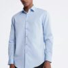 Slim-Fit-Hemd aus Baumwolle mit Fischgrätenmuster Slim-Fit-Hemd aus Baumwolle mit Fischgrätenmuster