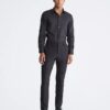 Slim-Fit-Hemd aus Baumwolle mit Fischgrätenmuster Slim-Fit-Hemd aus Baumwolle mit Fischgrätenmuster