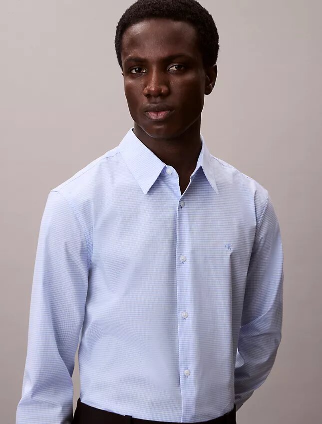 Slim-Fit-Hemd aus Cotton Stretch mit Gingham-Muster Slim-Fit-Hemd aus Cotton Stretch mit Gingham-Muster