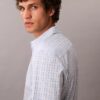Slim-Fit-Hemd aus Cotton Stretch mit Karomuster und Knopfleiste