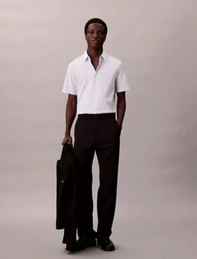 Slim-Fit-Hemd aus Cotton Stretch mit Knopfleiste