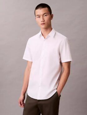 Slim-Fit-Hemd aus Cotton Stretch mit Knopfleiste