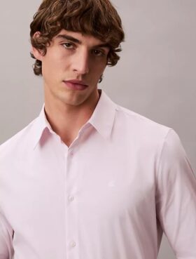 Slim-Fit-Hemd aus Cotton Stretch mit Streifenmuster