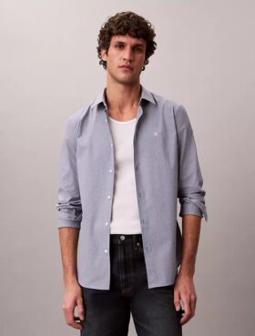 Slim-Fit-Hemd aus Cotton Stretch mit Streifenmuster
