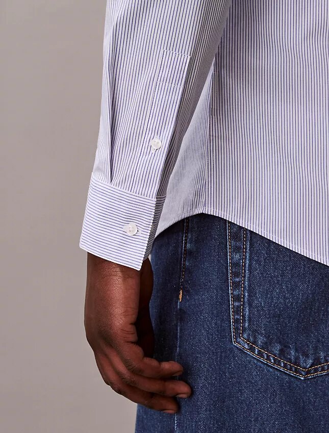 Slim-Fit-Hemd aus Cotton Stretch mit Streifenmuster Slim-Fit-Hemd aus Cotton Stretch mit Streifenmuster