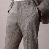 Slim-Fit-Hose im Hahnentrittmuster