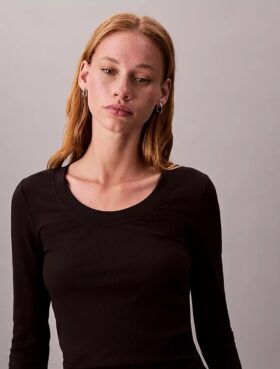 Slim-Fit-T-Shirt aus Modal-Stretch-Rippstoff