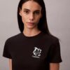 Slim-Fit-T-Shirt mit Blumenlogo