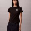 Slim-Fit-T-Shirt mit Blumenlogo