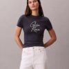 Slim-Fit-T-Shirt mit erhabener Schriftzug-Grafik Slim-Fit-T-Shirt mit erhabener Schriftzug-Grafik