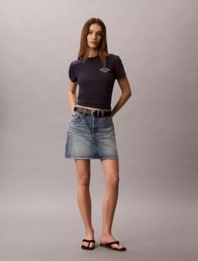 Slim-Fit-T-Shirt mit geschwungenem Logo-Print