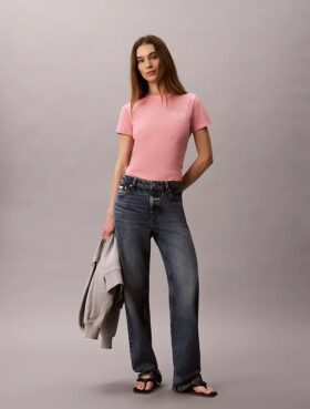 Slim-Fit-T-Shirt mit geschwungenem Logo-Print