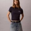 Slim-Fit-T-Shirt mit geschwungenem Logo-Print