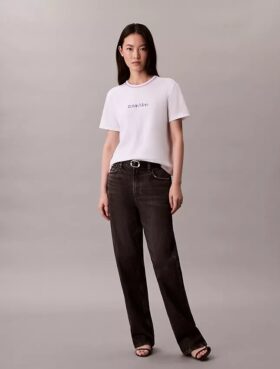 Slim-Fit-T-Shirt mit gesticktem Logo