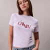 Slim-Fit-T-Shirt mit geteiltem Logo-Print