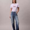 Slim-Fit-T-Shirt mit geteiltem Logo-Print