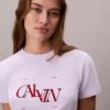Slim-Fit-T-Shirt mit geteiltem Logo-Print