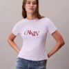 Slim-Fit-T-Shirt mit geteiltem Logo-Print