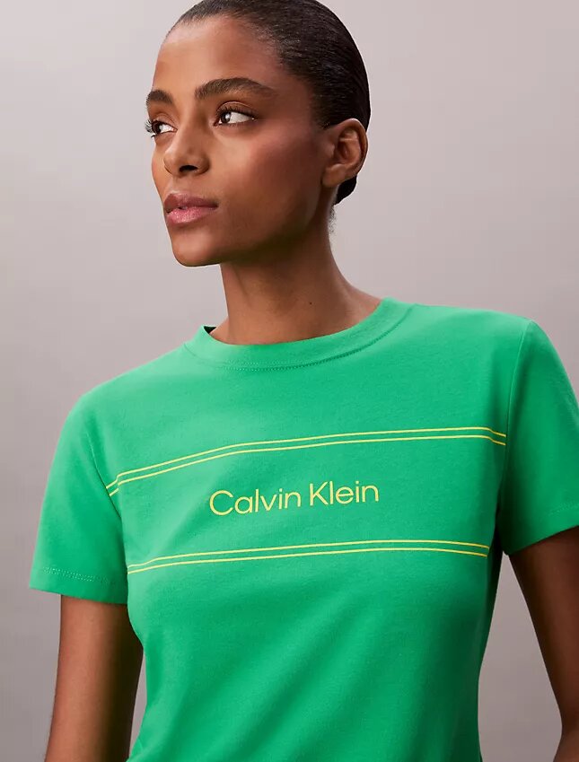 Slim-Fit-T-Shirt mit Streifen-Logo Slim-Fit-T-Shirt mit Streifen-Logo