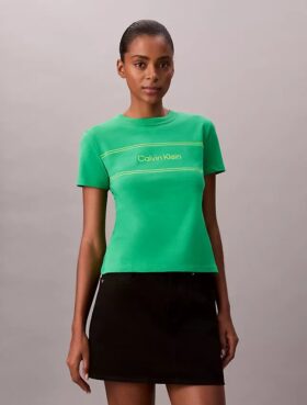 Slim-Fit-T-Shirt mit Streifen-Logo
