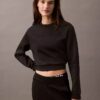 Spacer-Sweatshirt mit Rundhalsausschnitt
