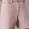 Stückgefärbte A-Linien-Shorts mit hoher Leibhöhe Stückgefärbte A-Linien-Shorts mit hoher Leibhöhe