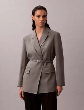 Stretch-Blazer mit Gürtel