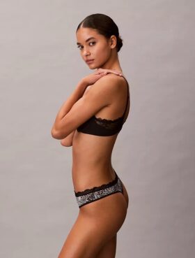 Stretch-Microfiber-Thong mit Spitze