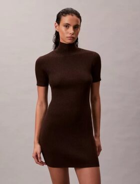 Strickkleid aus Lurex-Merinowollmischung