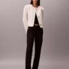 Strukturierte kragenlose Jacke