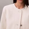 Strukturierte kragenlose Jacke