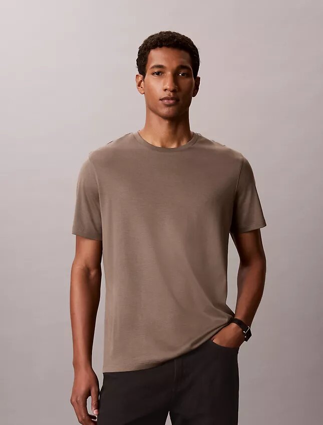 Supima-Baumwoll-T-Shirt mit Rundhalsausschnitt Supima-Baumwoll-T-Shirt mit Rundhalsausschnitt