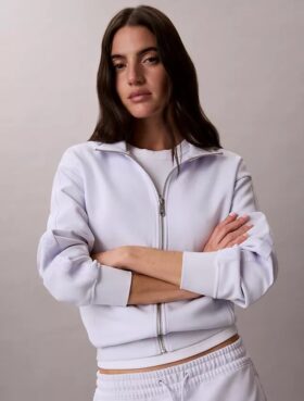 Sweatshirt mit durchgehendem Reißverschluss und Logo-Streifen