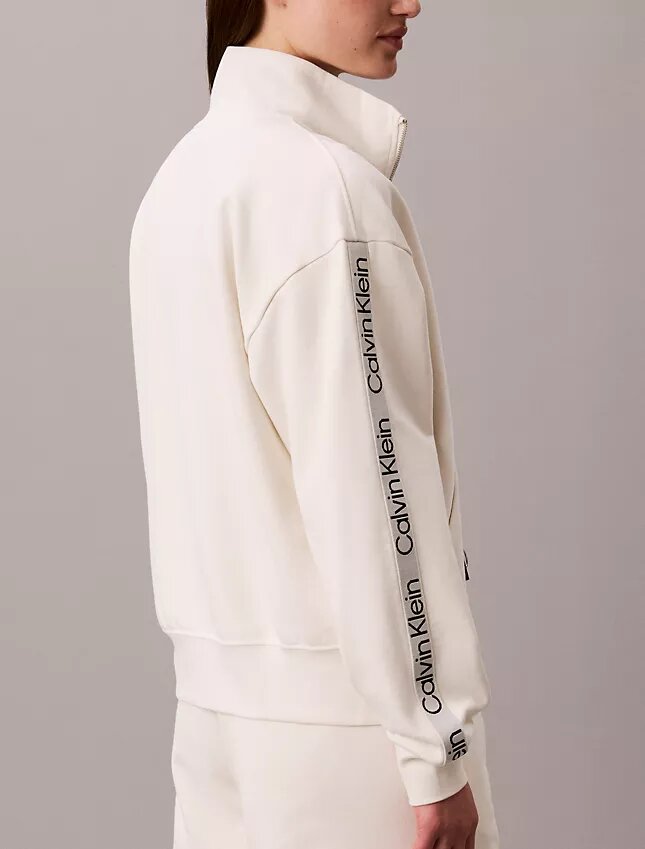 Sweatshirt mit durchgehendem Reißverschluss und Logo-Streifen Sweatshirt mit durchgehendem Reißverschluss und Logo-Streifen