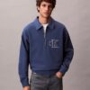Sweatshirt mit Viertelreißverschluss und Varsity-Monogram-Logo Sweatshirt mit Viertelreißverschluss und Varsity-Monogram-Logo