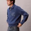 Sweatshirt mit Viertelreißverschluss und Varsity-Monogram-Logo Sweatshirt mit Viertelreißverschluss und Varsity-Monogram-Logo
